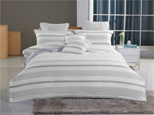 Couverture de couette de taille King durable Couverture de couette gris rayée personnalisée