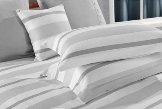 Couverture de couette de taille King durable Couverture de couette gris rayée personnalisée