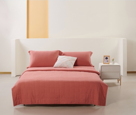 OEM Rayon Linen Quilt Set Solid Sustainable Brûlé Orange Quilt Série
