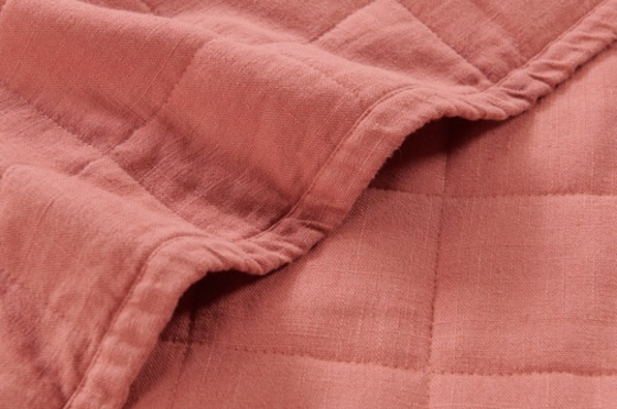 OEM Rayon Linen Quilt Set Solid Sustainable Brûlé Orange Quilt Série