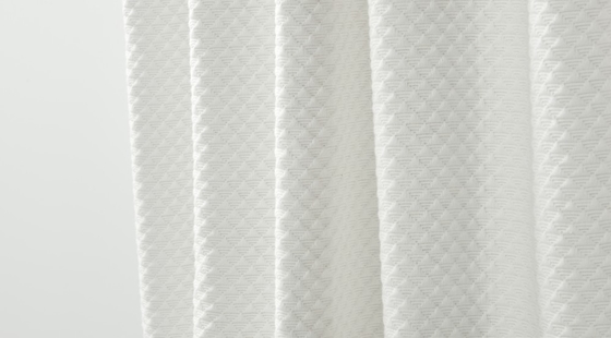 Rideau de douche gris clair Jacquard 95% coton 5% polyester recyclé