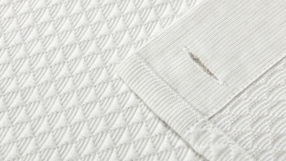 Rideau de douche gris clair Jacquard 95% coton 5% polyester recyclé