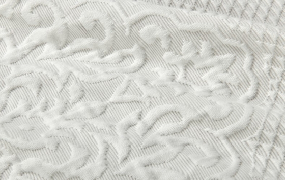 Rideau de douche gris clair Jacquard 95% coton 5% polyester recyclé