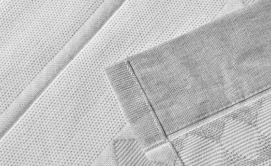 Rideau de douche en polyester coton jacquard Rideau de douche gris rayé