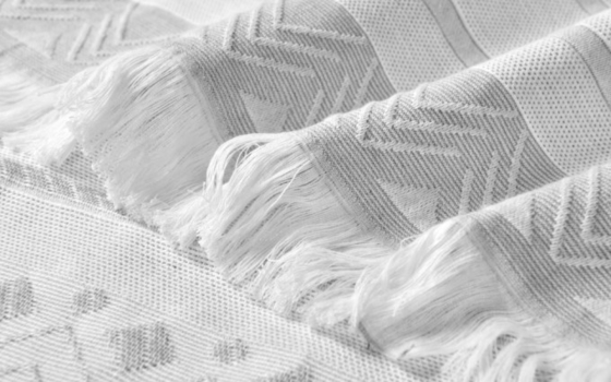 Rideau de douche en polyester coton jacquard Rideau de douche gris rayé