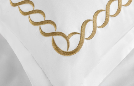 Couverture de couette brodée en coton blanche durable