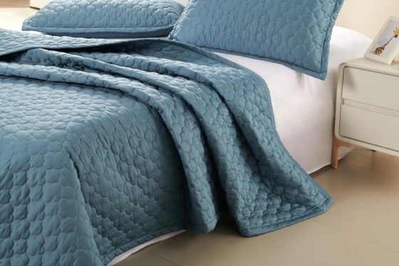 100% de coton bleu Couverture de taille royale