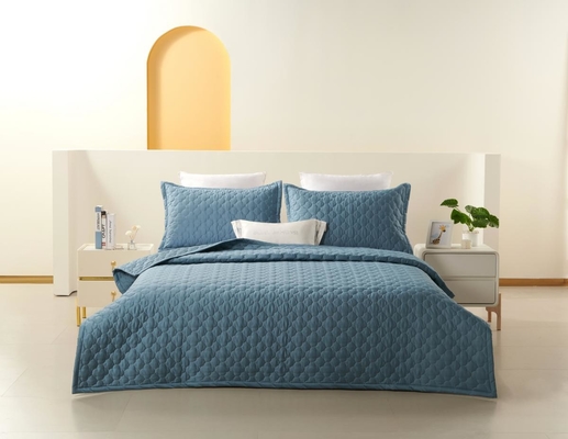 100% de coton bleu Couverture de taille royale