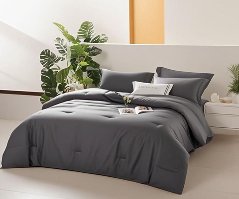 OEM Tencel Lyocell Comforter Set Gris foncé Confortable jumeaux Comforter Sets