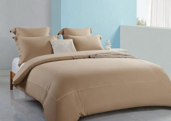 Housse de couette en lin Tencel, format Queen, marron clair, confortable