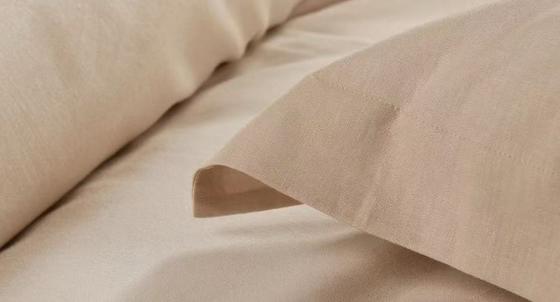 Housse de couette en lin Tencel, format Queen, marron clair, confortable